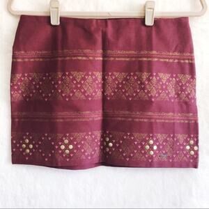 Hollister Red Embellished Skirt